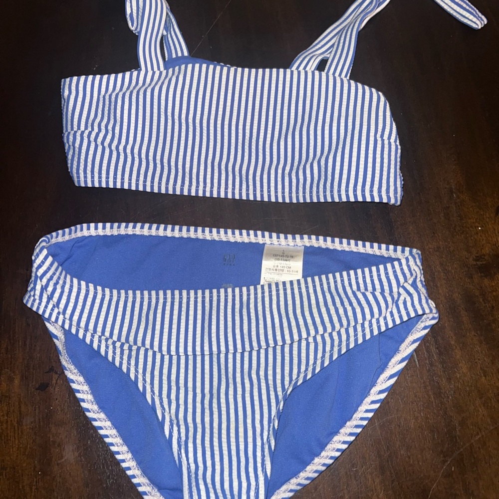 GAP Kids Blue and White Striped Bikini - Picture 2 of 3